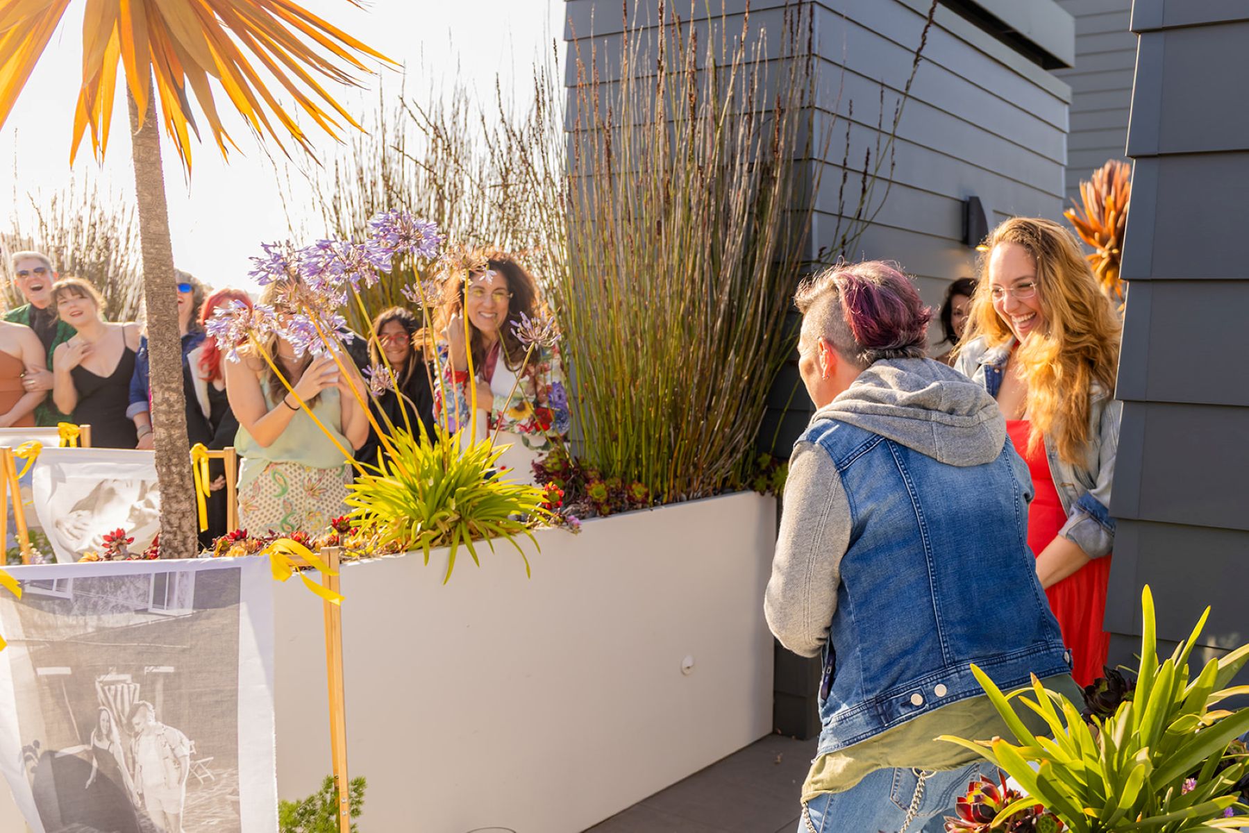 a lgbtq surprise proposal on the top of the rooftop of biteunite in san francisco